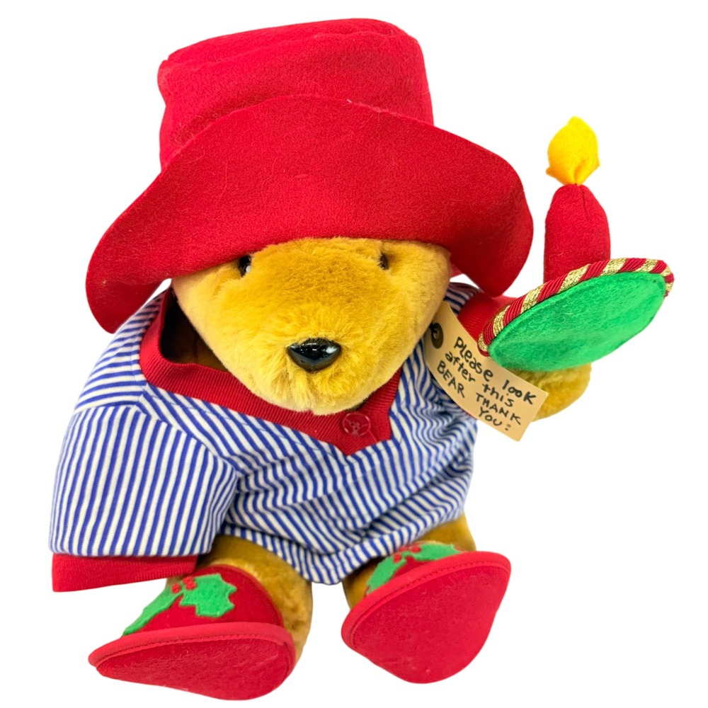 Kids Gifts Paddington Bear Kids 11" Red Christmas Holiday Pajamas Candle Plush
